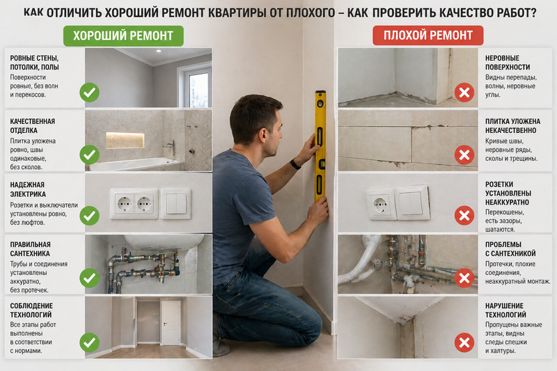 Как отличить хороший ремонт квартиры от плохого? Как отличить хороший ремонт квартиры от плохого?